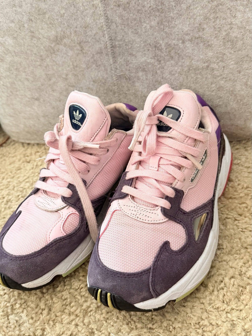 adidas Women’s Pink and Purple Lace-Up Athletic Sneakers
